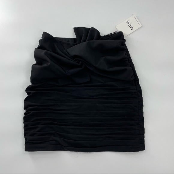 Amur Kehlani Tie skirt Black Rouched *REVOLVE*  NWT Side Zip Mini Skirt - Picture 15 of 15